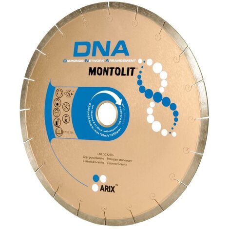 DISQUE DE DIAMANT 250 MM POUR GRŽêS VITRIFIŽë CŽëRAMIQUE GRANIT MONTOLIT DNA SCX250