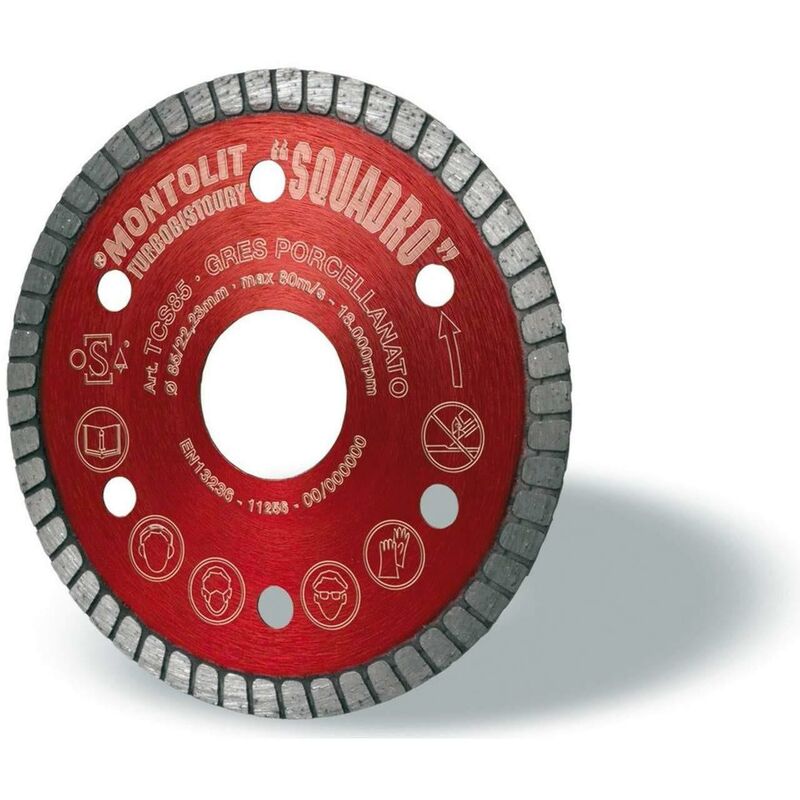 Disque de diamant 85 mm pour GRŽêS VITRIFIŽë et CŽëRAMIQUE compacte Montolit turmont TCS85