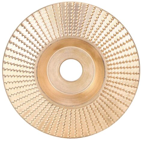 Disque de façonnage biseauté, disque de sculpture sur bois, outil de meule pour meuleuse d'angle 100 mm, pour les matériaux non métalliques en bois (or)