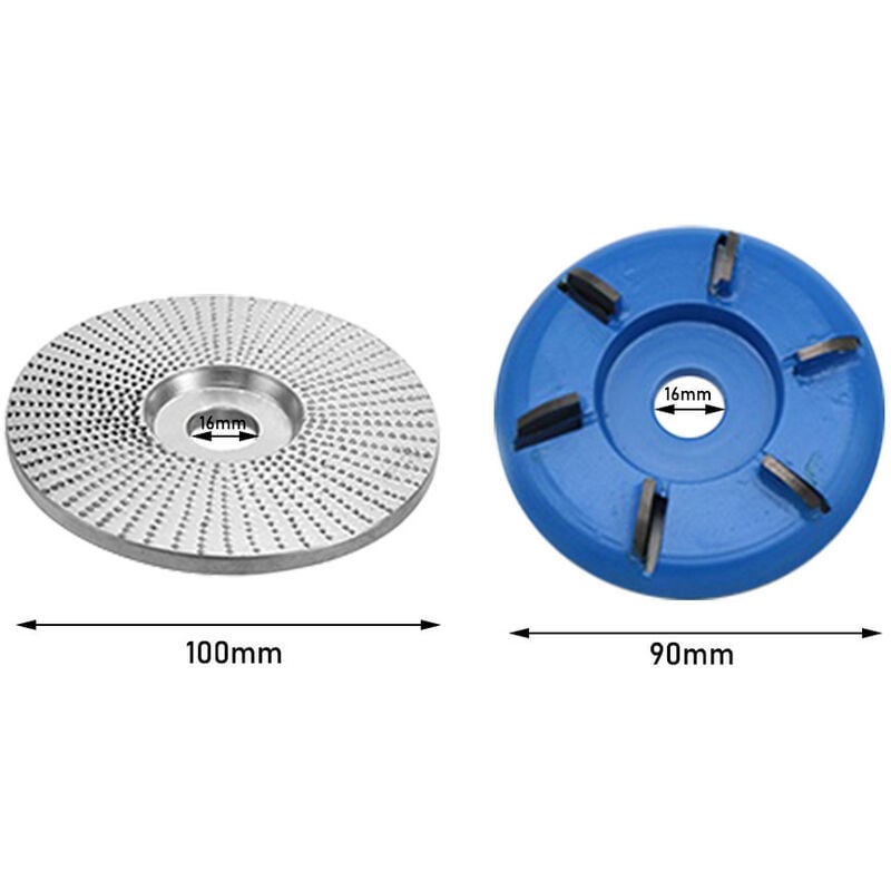 Disque de faonnage de sculpture sur bois de carbure 2pc pour meuleuse d'angle / meule a