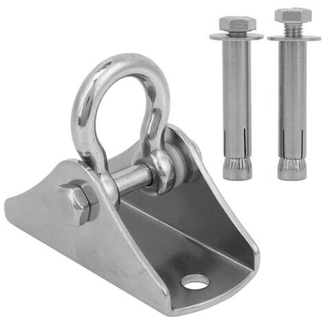 Disque de fixation pour hamac de yoga, en acier inoxydable, avec crochet et 2 boulons pour plafond.