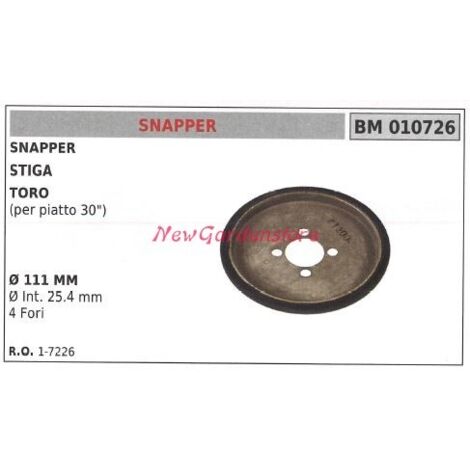 Disque de guidage des roues du tracteur automoteur SNAPPER 010726