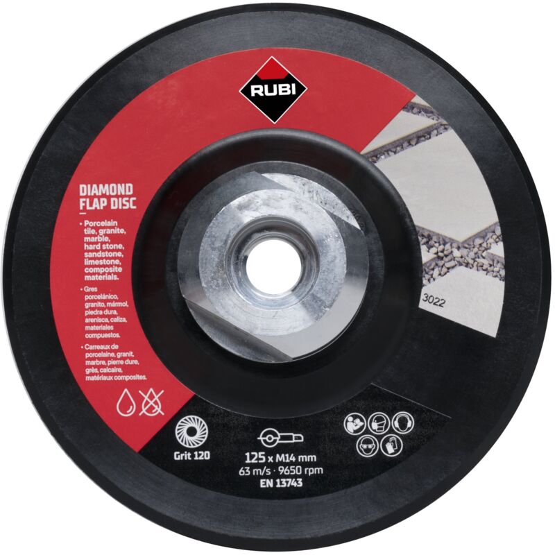 Rubi - Disque de meulage à lamelles diamantées 100/120 Ø125MM 32938