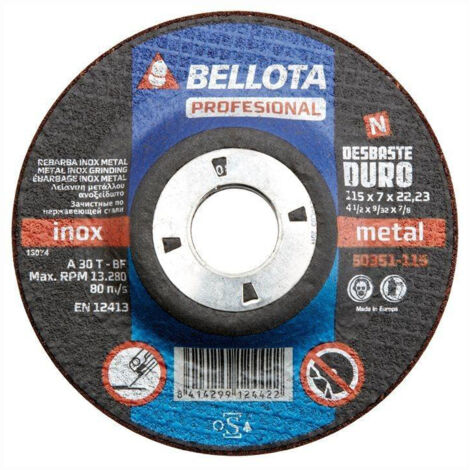Disque de meulage en métal Bellota 50351-115x22,2x7,0 mm