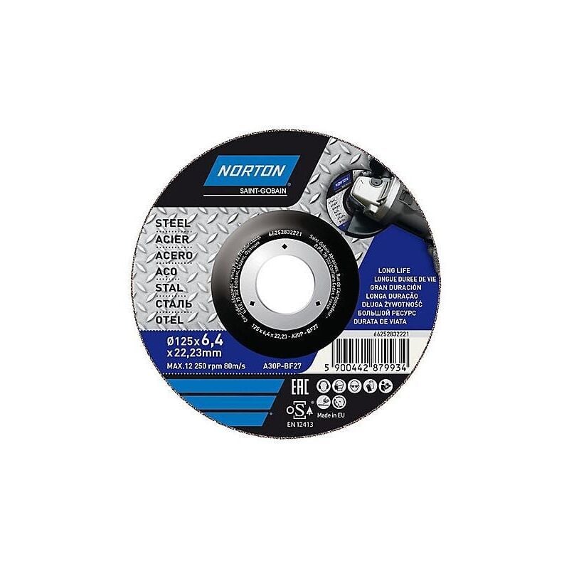 Disque de meulage métal 125x6x22,2 mm