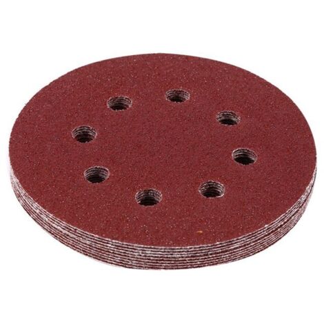 Disque de polissage 125 mm, papier de verre rouge à 8 trous (60)