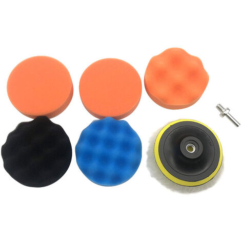 Disque de polissage auto-adhésif de 4 pouces, 7 pièces/ensemble, tampon de polissage de roue en laine pour polisseuse de voiture, adaptateur de perceuse,République tchèque,7pcs