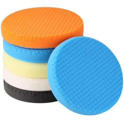 Disque de polissage auto-adhésif pour voiture, 6 pouces, 5 pièces, éponge de polissage, roue en laine, tampon pour polisseuse de voiture, adaptateur de perceuse