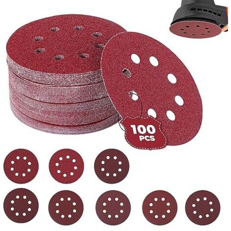 Disque de Ponçage 100pcs Disques Abrasifs 40/60/80/120/180/240/320/400/ Grain Taille 125mm Idéal pour Poncer/Polir/Dérouiller, Meule d angle -