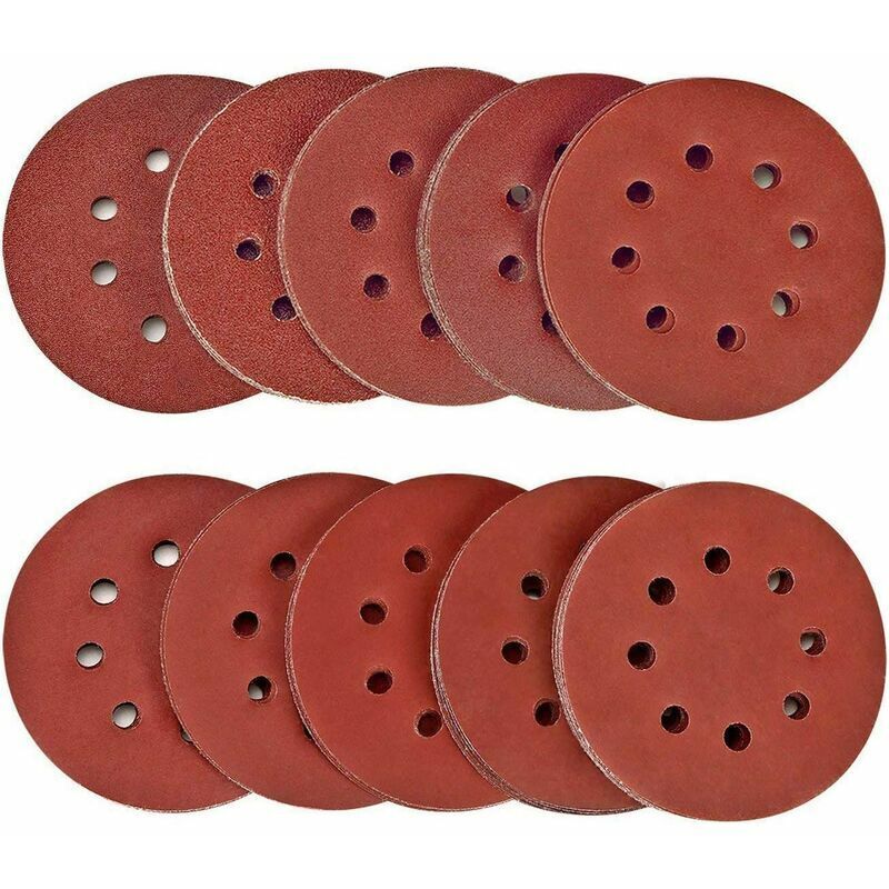 Start - Disque de Ponçage 100pcs Disques Abrasifs 40/80/120/180/320/400/600/800/1500/2000 Grain Taille de 125mm Idéal pour Poncer/ Polir/ Dérouiller