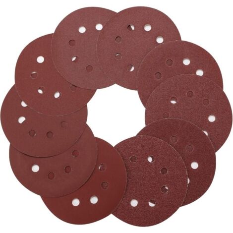 Disque de Ponçage 125mm, 100pcs Disques Abrasifs 40/60/80/100/120/180/240/320/400/800 Grain Taille pour Poncer/Polir/Dérouiller(8 trous)-LIAIKI