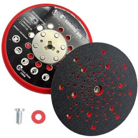 Disque de Ponçage 150mm, Plateau Ponceuse, Plateau de Poncage, Plateau Ponceus Multihole Compatible Ponceuses Electriques pour Bosch RSM6045, GEX 34-150, GEX 40-150, avec Vis et Joint Rouge