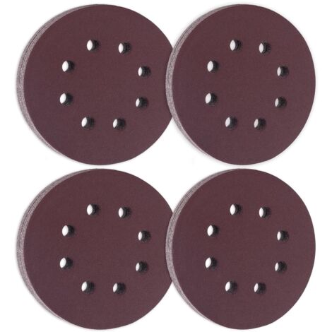 Disque de ponçage auto-agrippant 125 mm grain 180, lot de 20 pour ponceuse orbitale