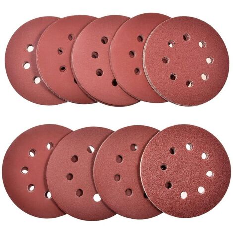 Disque De PonçAge, Disque Abrasif, Papier Sablé, Papier De Verre Pour Grain De Ponceuse Circulaire 60/80/120/180/240/320/400/600/800-125 Mm Disques De PonçAge Tampons 108 Pcs