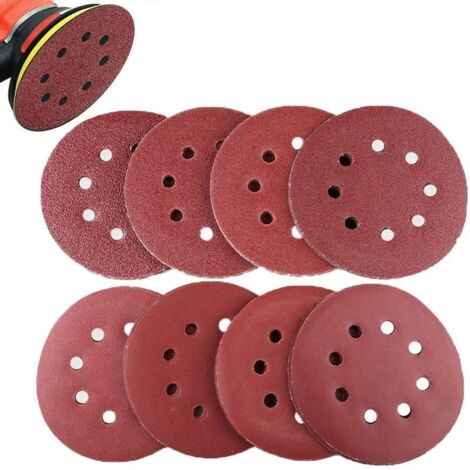 Disque de Ponçage, Lot de 80 Papier de Verre à Fixation en Nylonpour Ponceuse Excentrique Ø 125 mm Disques Abrasifs de 40/60/80/120/180/240/320/400 (10 disques par taille de grain)