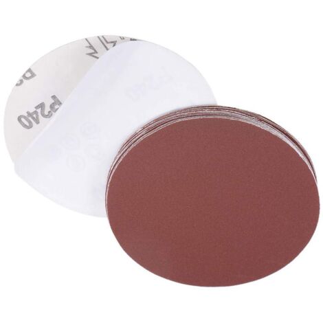 Disque de ponçage PSA de 5 pouces Feuilles abrasives à dos adhésif Papier de verre à dos adhésif en oxyde d'aluminium Grain 240 15 pièces
