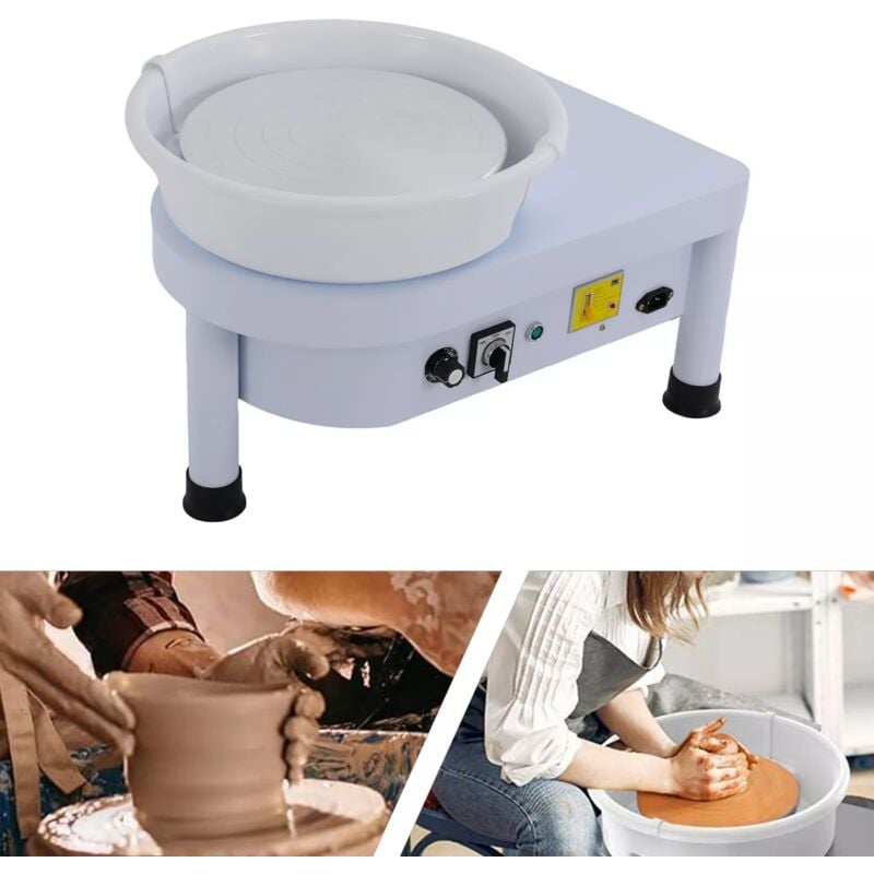 Gojoy - Disque de poterie électrique professionnel avec pédale de poterie avec outil de réglage en céramique - 300 tr/min - 25 cm