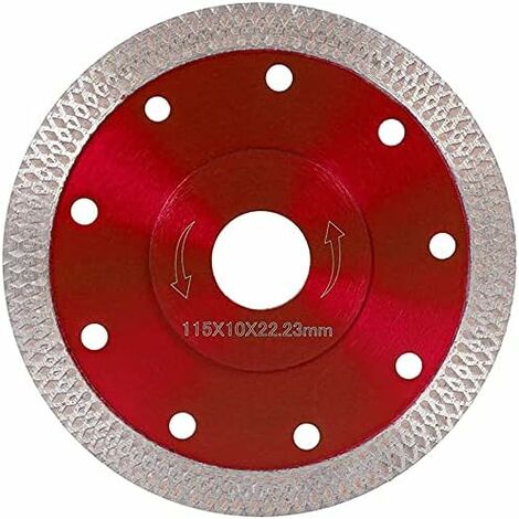 Disque de scie diamant 115 mm , disque turbo circulaire super fin pour meuleuse d'angle, coupe de porcelaine, carrelage, granit, marbre, céramique, béton renforcé, bleu, 115 mm