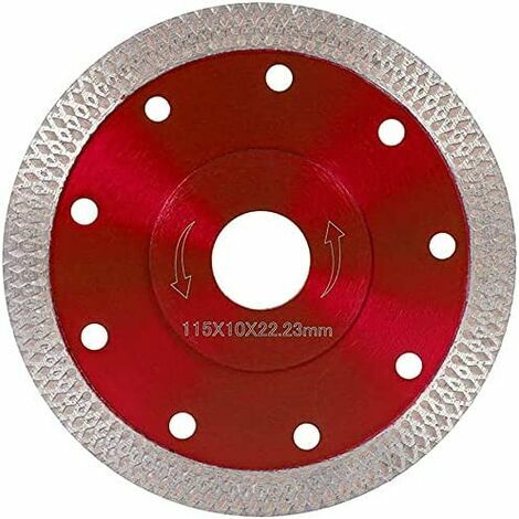 Disque de scie diamant 115 mm , disque turbo circulaire super fin pour meuleuse d'angle, coupe de porcelaine, carrelage, granit, marbre, c¨¦ramique, b¨¦ton renforc¨¦, bleu, 115 mm