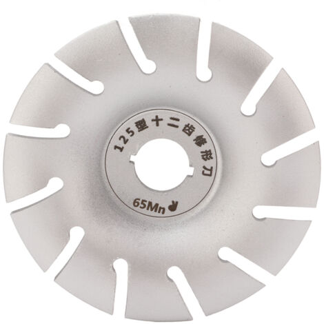 Disque de sculpture sur bois roue de façonnage 125mm en acier inoxydable 12T accessoire pour meuleuse d'angle argent