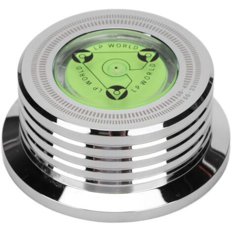 Disque de stabilisation pour tourne-disques en aluminium avec niveau à bulle, compatible 50Hz - Argenté