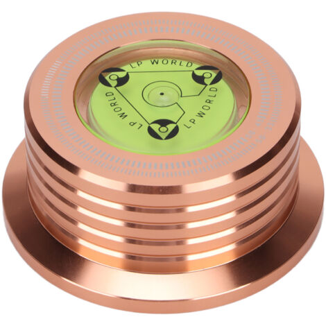 Disque de stabilisation pour tourne-disques en aluminium avec niveau à bulle, compatible 50Hz - Finition or rose