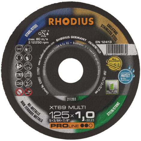 Disque de tronçonnage extra-fin Rhodius XT69 MULTI BOX 10 pièces