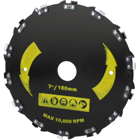 Disque de tronçonneuse 7 pouces 14 dents, acier allié pour coupe bois et plastique, angle droit
