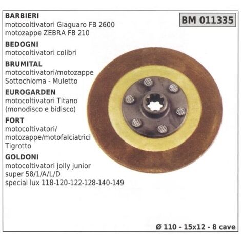 Disque d'embrayage pour BARBIERI BEDOGNI BRUMITAL EUROGARDEN 011335