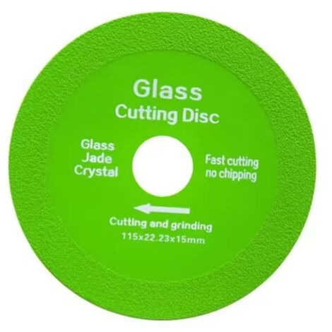 Disque diamant 115mm – Lot de 2 disques coupe verre – Taille trou 22,23mm – Coupe précise pour céramique, jade, granit