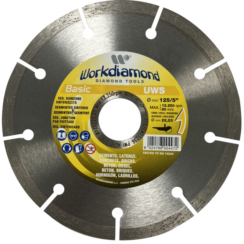 Disque diamant 125 m beton pierre materiaux a jante segmentee