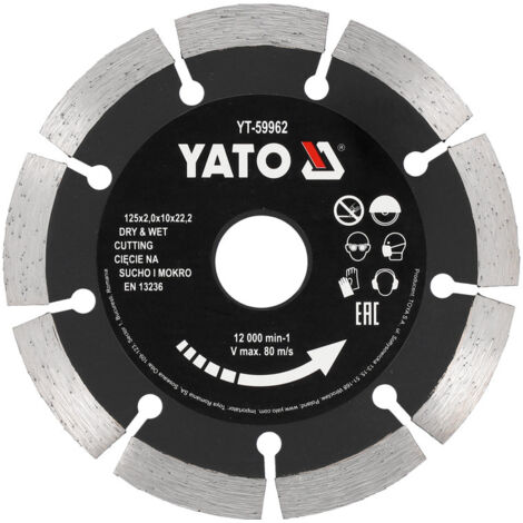 Disque diamant 125mm 10mm tronconner beton pierre materiaux a jante segmentee