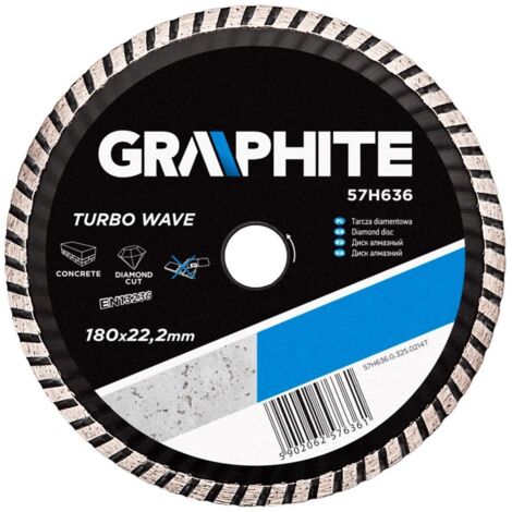 Disque diamant 180 x 22,2 mm, ondes turbo
