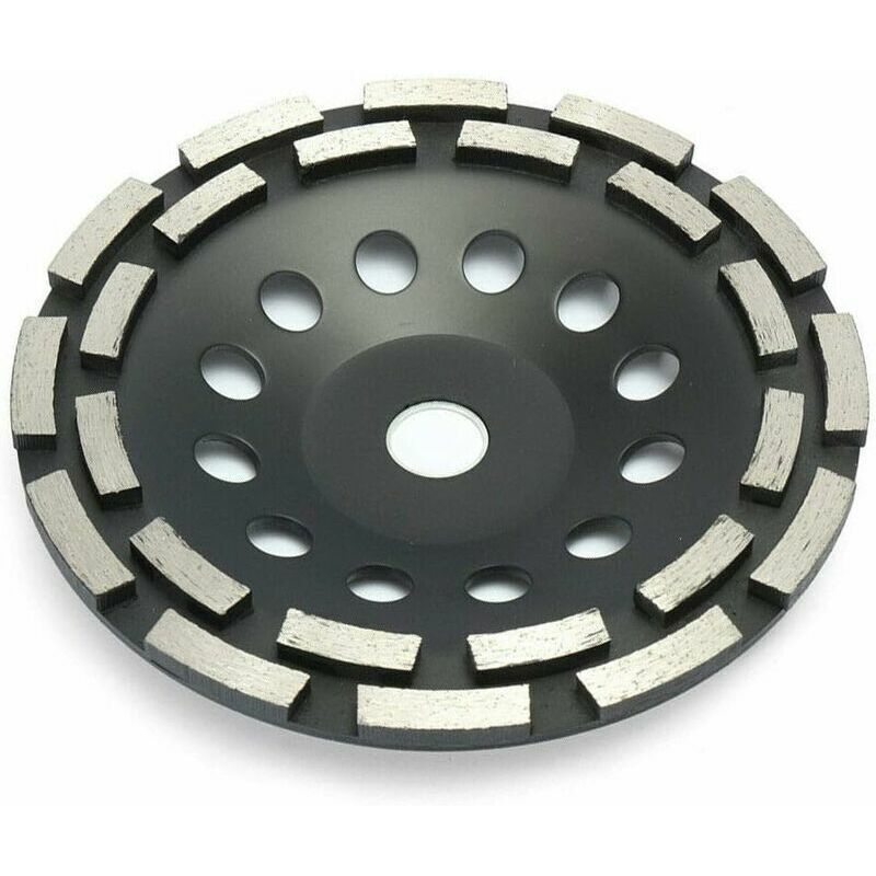 Tigrezy Disque diamant 180mm à meuler le béton, meule abrasive à poncer béton, pierre, granit, 2 rangées diamantés , (180mm, noir)