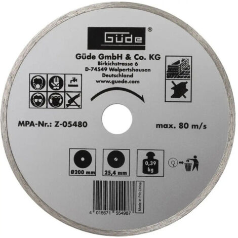 Disque diamant 200 mm - Pour scie coupe carreaux G55374