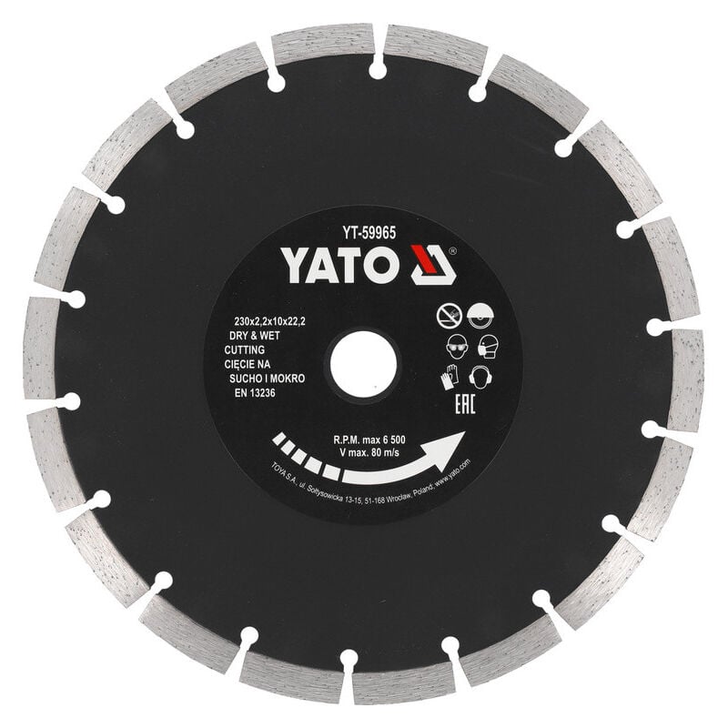 Yato - Disque diamant 230mm 10mm tronconner beton pierre materiaux a jante segmentee