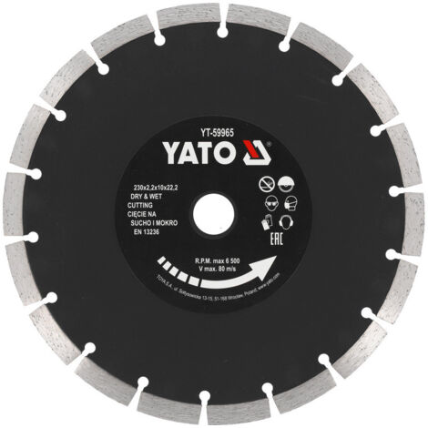Disque diamant 230mm 10mm tronconner beton pierre materiaux a jante segmentee
