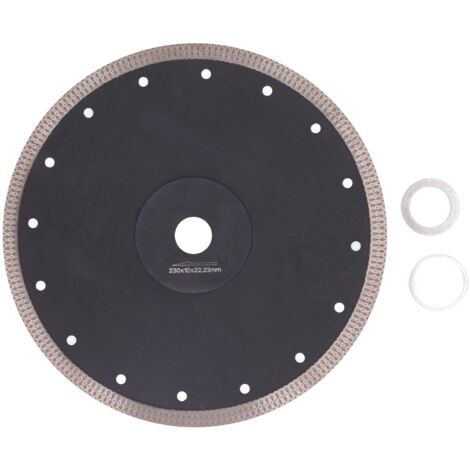 Disque diamant 230mm pour meuleuse, coupe carrelage et marbre à jante maillée