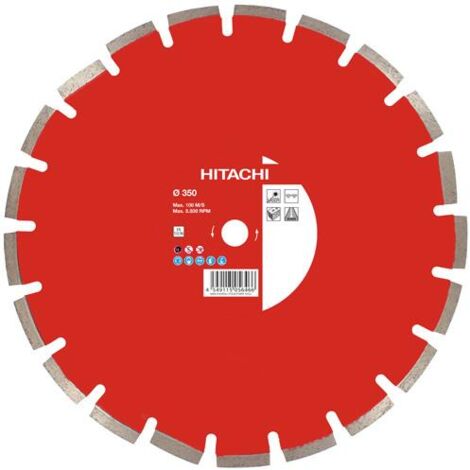 Disque diamant Ø350 al.25,4 seg.10 type asphalte Standard LASER HIKOKI 773021