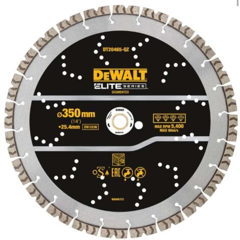 Disque diamant Ø355x25,4mm ELITE DEWALT DT20465-QZ pour béton renforcé