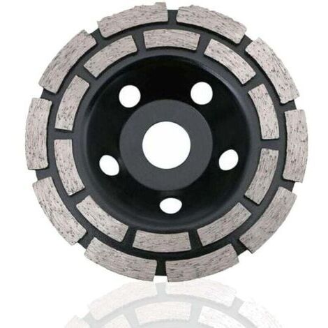 Disque Diamant à Meuler Béton 125mm Double Rangée, Meule Diamantée Universelle pour Béton, Pierre, Granit, Maçonnerie