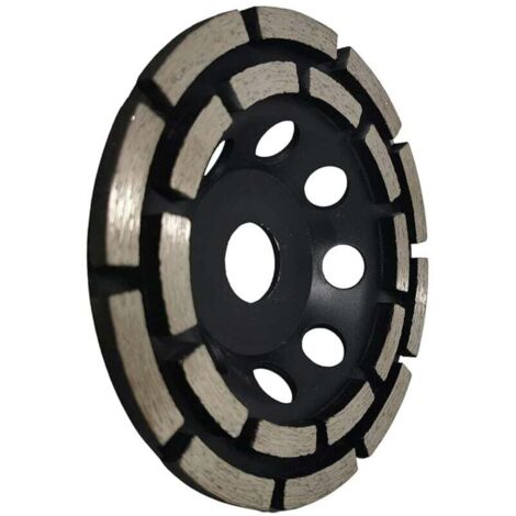 Disque Diamant à Meuler et Poncer, Meule Abrasive Diamantée 125mm x 22,23mm à Double Rangée, pour Poncer Chape, Dalle Béton, Carrelage et Colle Carrelage.