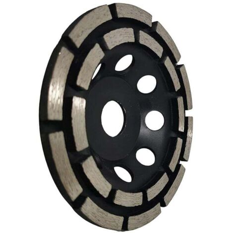 Disque Diamant à Meuler et Poncer, Meule Abrasive Diamantée 125mm x 22,23mm à Double Rangée, pour Poncer Chape, Dalle Béton, Carrelage et Colle Carrelage.