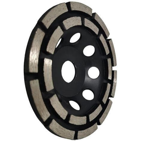 Disque Diamant à Meuler et Poncer, Meule Abrasive Diamantée 125mm x 22,23mm à Double Rangée, pour Poncer Chape, Dalle Béton, Carrelage et Colle Carrelage.