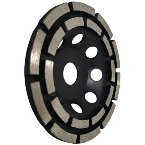 Disque Diamant à Meuler et Poncer, Meule Abrasive Diamantée 125mm x 22,23mm à Double Rangée, pour Poncer Chape, Dalle Béton, Carrelage et Colle Carrelage.