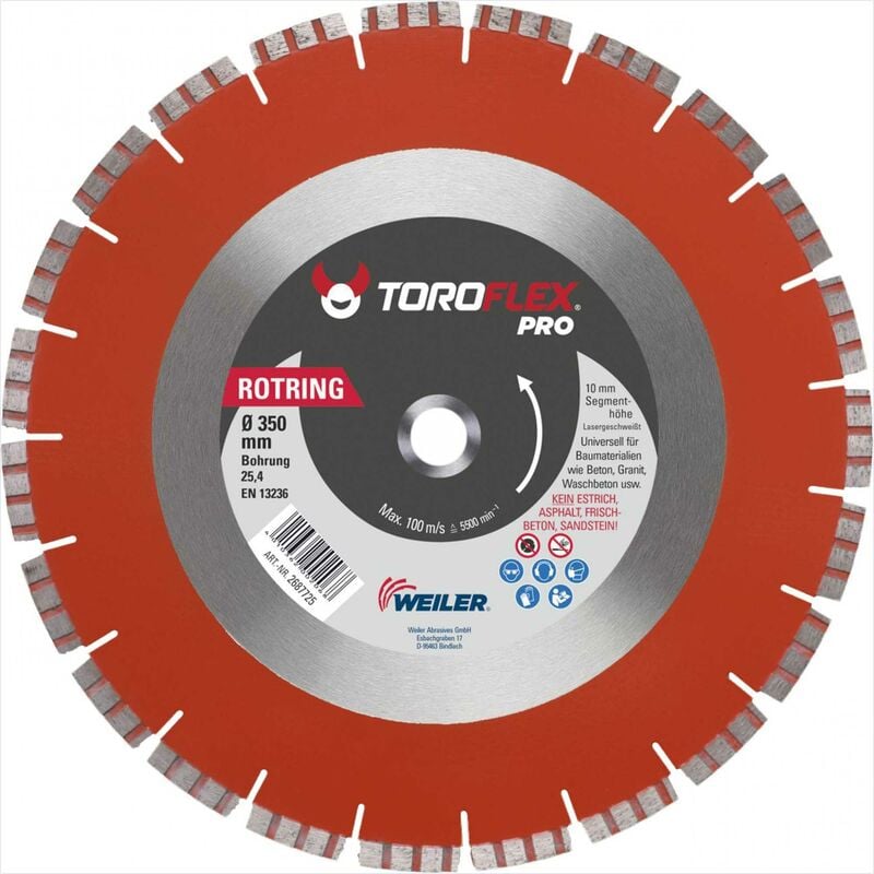 Triuso - Disque diamant à tronçonner 350 mm avec segments turbo