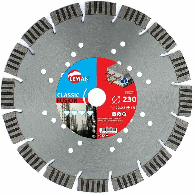 Leman - disque diamant beton acier 230x2.7x7x22.2 mm -- gamme pro