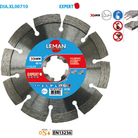 Disque diamant béton, béton armé D. 125 x 2,4 mm X-LOCK - Ht. 10 mm