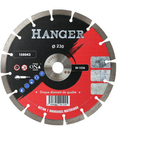 Disque diamant béton universel 230mm segment 10mm - HANGER - 150043