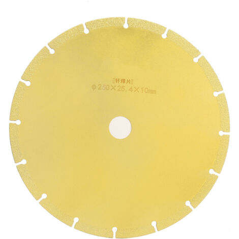 Disque diamant brasé pour scie circulaire, meulage segmenté, 250 x 25.4 x 10mm